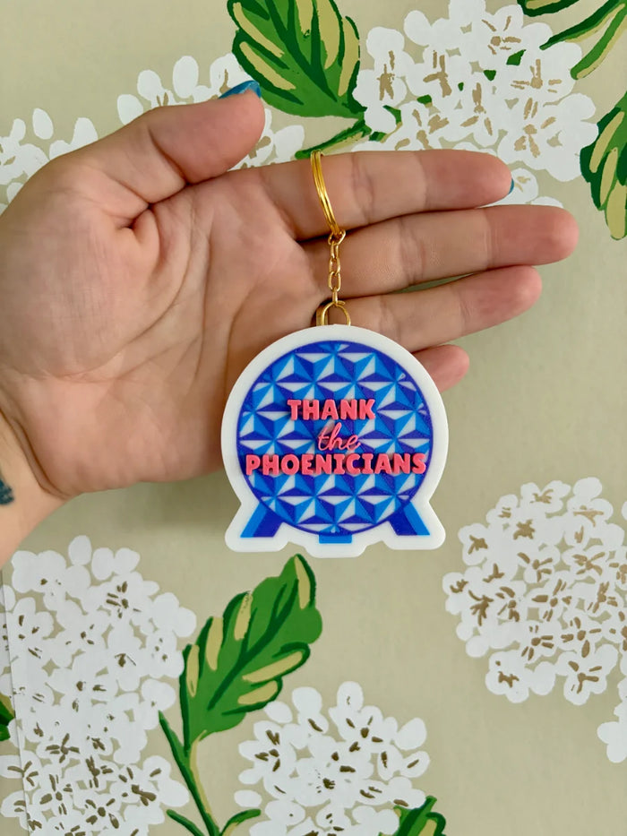 Thank the Phoenicians Keychain