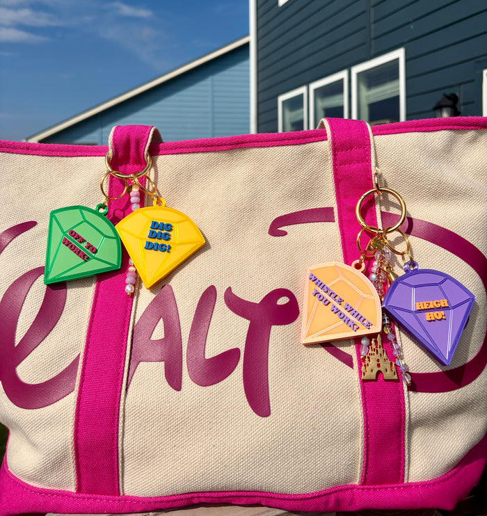 Gemstone Charm Keychain Collection | Customizable STL + 3MF Digital Files