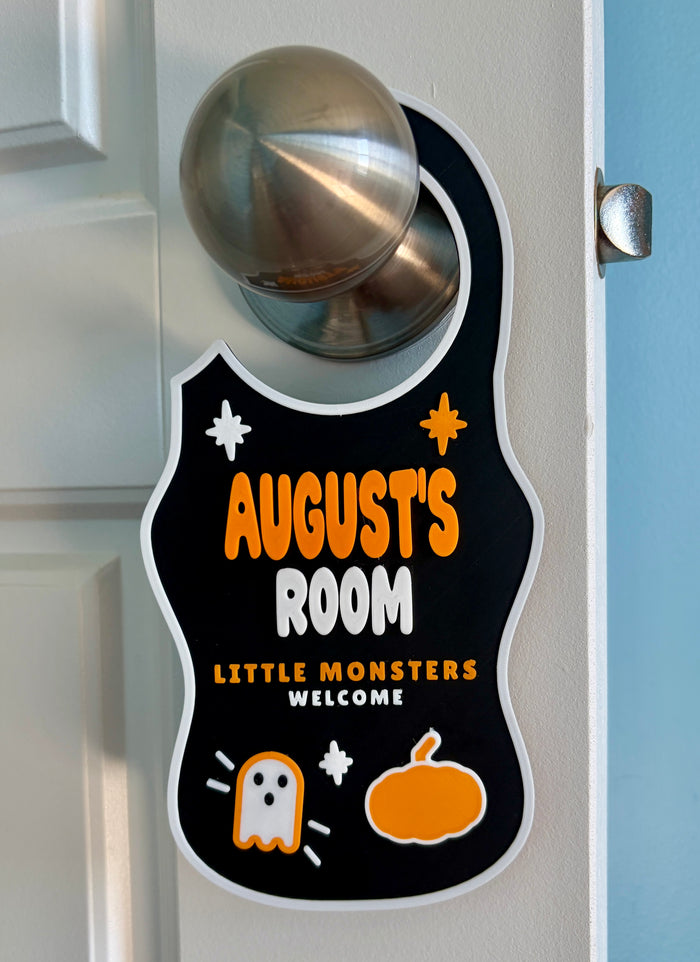 Little Monsters Welcome Halloween Door Hanger | STL + 3MF 3D Print Files