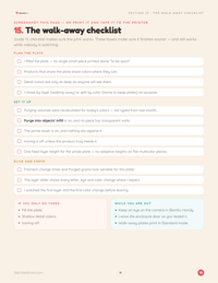 Fillable walk-away checklist page from the Press Print & Walk Away guide